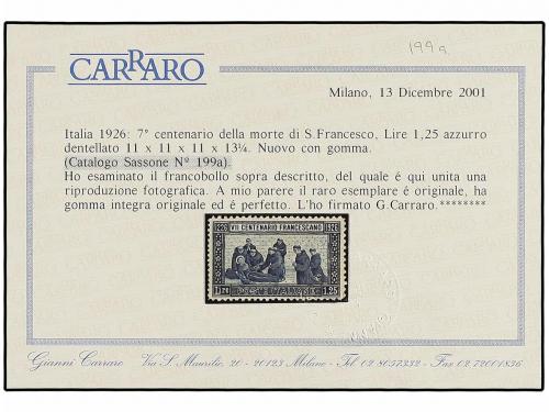 ** ITALIA. Sa. 199a. 1926. 1,25 liras azul DENTADO 13 1/2 ma