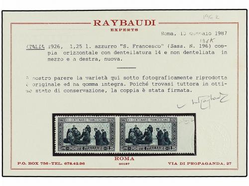 ** ITALIA. Sa. 196k. 1926. 1,25 liras azul, dent. 13 1/2. Pa