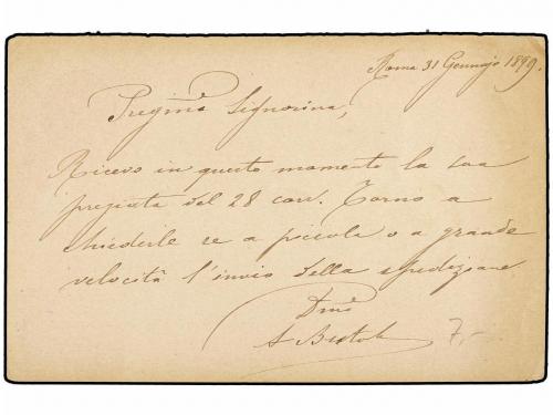 ✉ ITALIA. Sa. 67. 1899. ROMA a FRANCIA. Entero Postal de 7 1