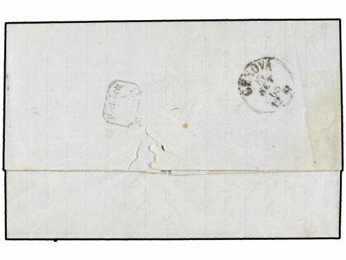 ✉ ITALIA. Sa. 23hc. 1865. BOLOGNA a GÉNOVA. 20 cts. s. 15 ct