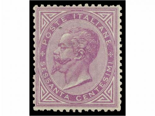 * ITALIA. Sa. T-21h. 60 cts. lila. FILIGRANA INVERTIDA. 