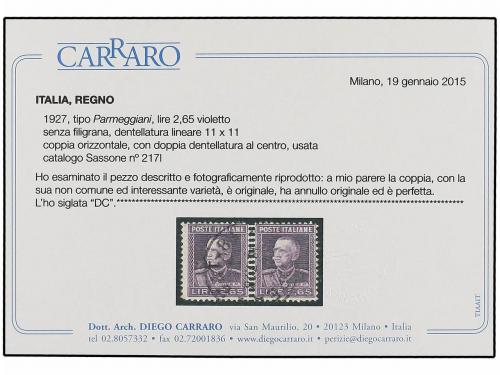 */° ITALIA. Sa. 216/17. 1927. 1,85 liras y 2,65 liras. Conju