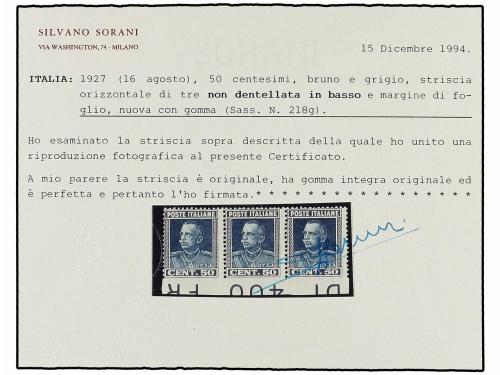 * ITALIA. Sa. 218i. 1927. 50 cents. castaño y gris. Pareja S