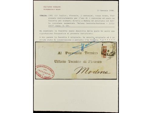 ✉ ITALIA. Sa. 69. (1901 ca.). MILANO a MODENA. FRONTAL de fa
