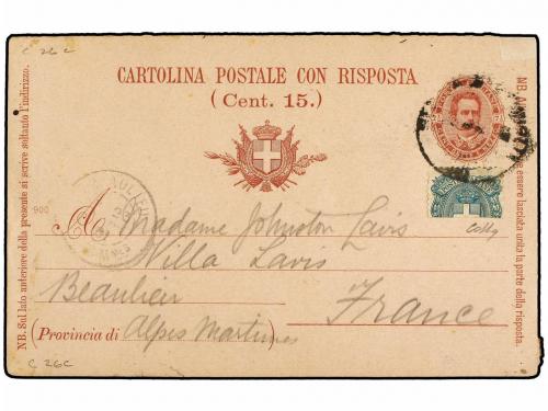 ✉ ITALIA. Sa. 67. 1901. SAN REMO a FRANCIA y reexpedida a MI