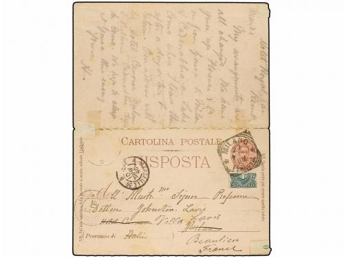 ✉ ITALIA. Sa. 67. 1901. SAN REMO a FRANCIA y reexpedida a MI