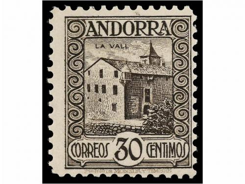 * ANDORRA. Ed. 29ec, 36ec. 5 cts. rosa y 30 cts. castaño ERR