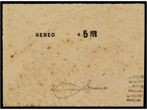 * ESPAÑA. Ed. 765. Aéreo + 5 pts. multicolor, sobrecargas en