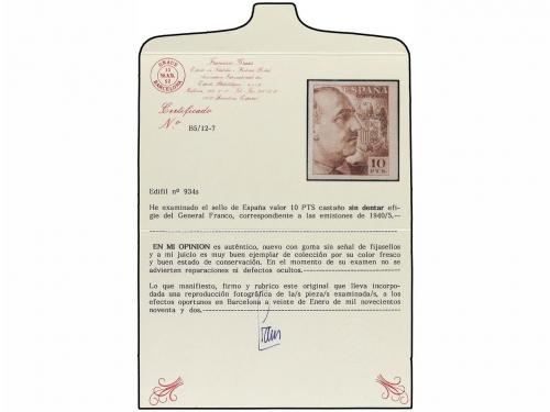 ** ESPAÑA. Ed. 934s. 10 pts. castaño SIN DENTAR. A pesar de 