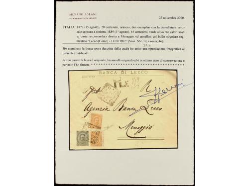 ✉ ITALIA. Sa. 39h (2), 46. 1892. LECCO a MENAGGIO. 45 cts. v