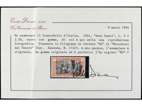 ** ITALIA. Sa. 169/74 var. SERIE COMPLETA. 6 valores con fil