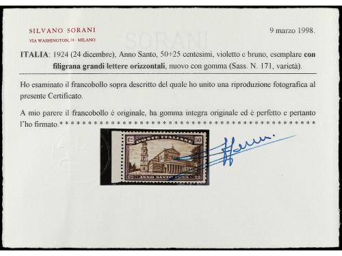 ** ITALIA. Sa. 169/74 var. SERIE COMPLETA. 6 valores con fil