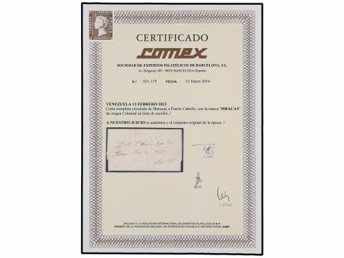 ¿ VENEZUELA. 1823 (13 Febrero). MARACAY a PUERTO CABELLO. Ca