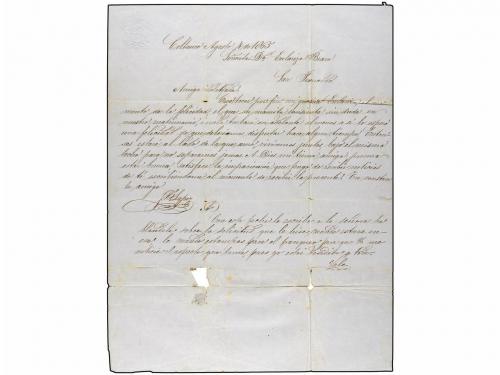 ¿ CHILE. 1865 (4 Agosto). COLTAUCO a SAN FERNANDO. 15 ctvos.