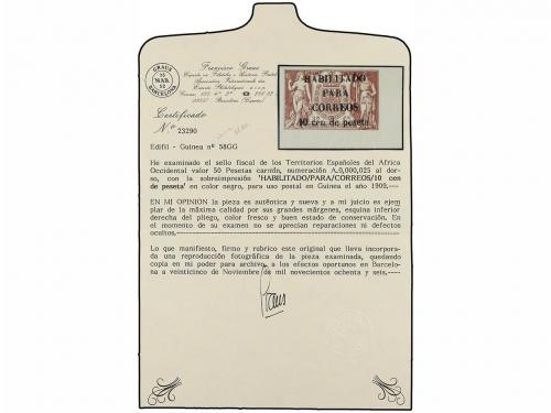** COLONIAS ESPAÑOLAS: GUINEA. Ed. 58AH. 10 cents. s. 50 pts