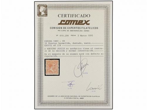 * ESPAÑA. Ed. 228. 10 pts. bermellón. Color fresco y aceptab