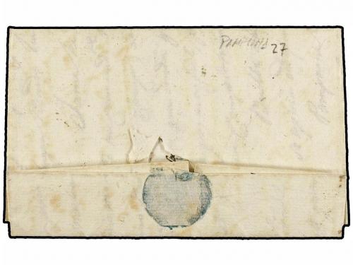 ✉ ESPAÑA: PREFILATELIA. 1824. PAMPLONA a MARCILLA. Marca PAM