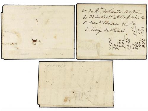 ✉ ESPAÑA: PREFILATELIA. 1784-1823. CAPARROSO. Tres cartas co