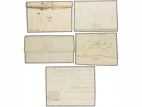 ✉ ESPAÑA: PREFILATELIA. 1797-1849. CORELLA. Cinco cartas con