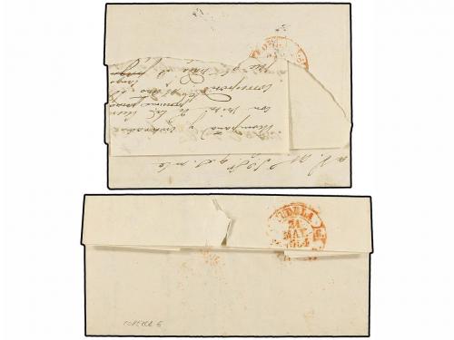 ✉ ESPAÑA: PREFILATELIA. Ed. 17, 24. 1853-54. CORELLA. 2 cts.