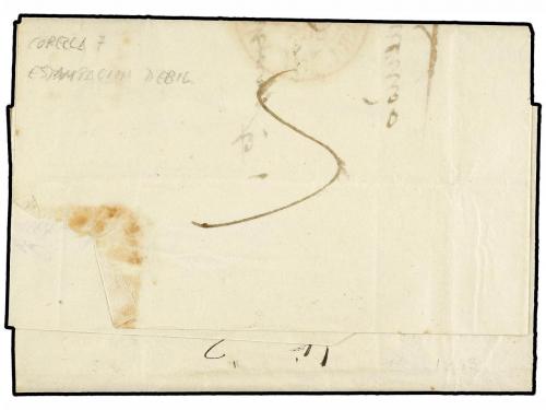 ✉ ESPAÑA: PREFILATELIA. 1843. CINTRUÉNIGO a CASCANTE. Marca 