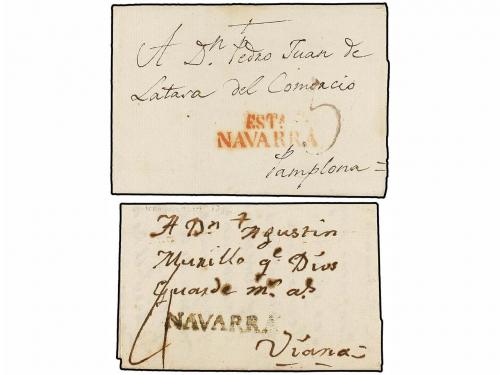 ¿ ESPAÑA: PREFILATELIA. 1786-1847. ESTELLA. Cinco cartas con