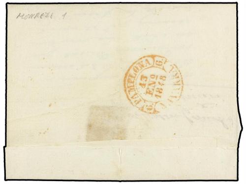 ✉ ESPAÑA: PREFILATELIA. 1848. MONREAL a PAMPLONA. Marca M/NA
