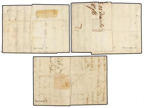 ¿ ESPAÑA: PREFILATELIA. 1755-1771. PAMPLONA. Tres cartas con