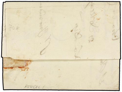 ¿ ESPAÑA: PREFILATELIA. 1842. RONCAL a PAMPLONA. Marca RONCA