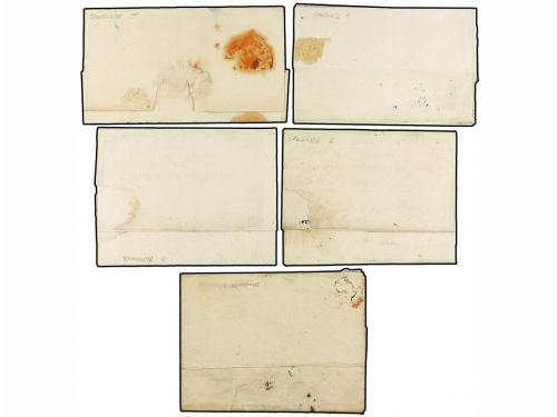 ✉ ESPAÑA: PREFILATELIA. 1807-46. SANGUESA. Cinco cartas con 