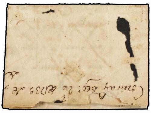 ¿ ESPAÑA: PREFILATELIA. 1739. CORELLA a TUDELA. Marca PA/TUD