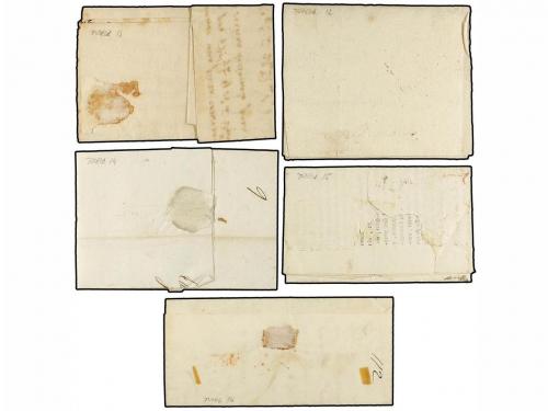 ✉ ESPAÑA: PREFILATELIA. 1799-1847. TUDELA. Cinco cartas con 