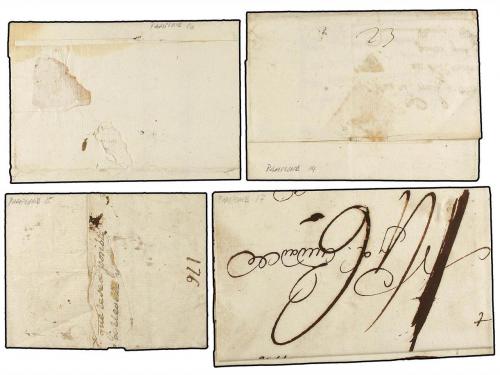 ✉ ESPAÑA: PREFILATELIA. 1780-98. PAMPLONA. Cuatro cartas con