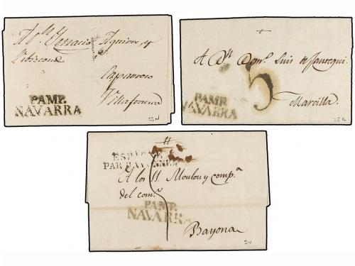 ¿ ESPAÑA: PREFILATELIA. 1814-1822. PAMPLONA. Siete cartas co