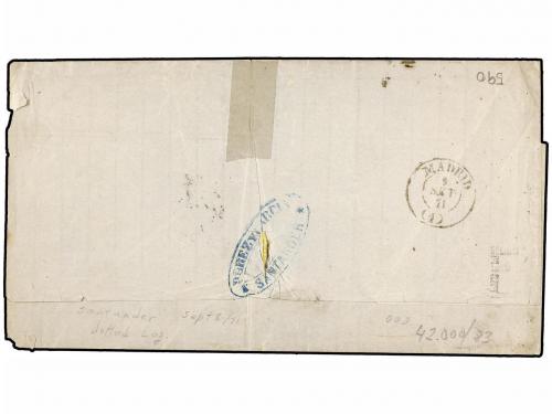 ✉ ESPAÑA. Ed. 108F. SANTANDER a MADRID. 100 mils. castaño ro