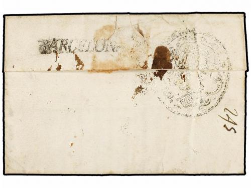 ✉ ESPAÑA: PREFILATELIA. 1722. ROMA a GERONA. Circulada vía B