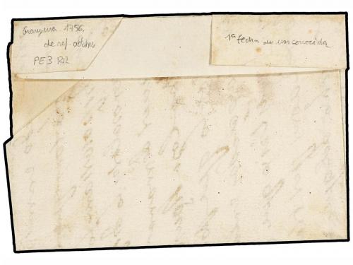 ¿ ESPAÑA: PREFILATELIA. 1756. GRANYERA a BERGA. Marca +/CATA