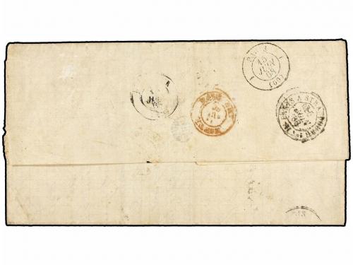 ✉ ESPAÑA. Ed. 89. 1868. ZARAGOZA a ST. DIZIER (Francia). 12 