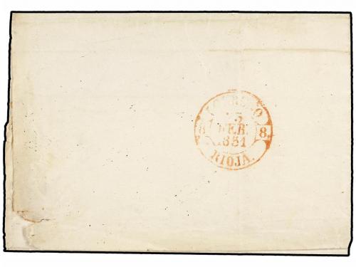 ¿ ESPAÑA. Ed. 6. 1851. CIDAMON a LOGROÑO. 6 cuartos negro (s