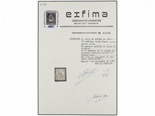 * ESPAÑA. Ed. 146, 148, 149. 20 cts. verde, 40 cts. violeta