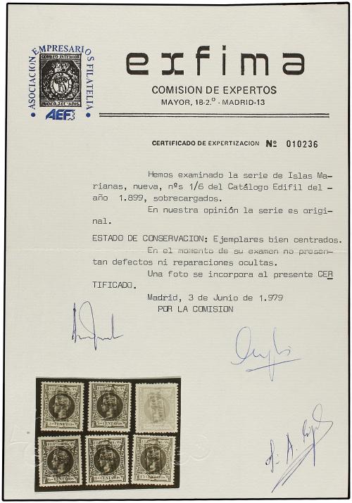 * COLONIAS ESPAÑOLAS: MARIANAS. Ed. 1/6. SERIE COMPLETA, cen