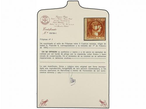 (*) COLONIAS ESPAÑOLAS: FILIPINAS. Ed. 1. 5 cuartos naranja.