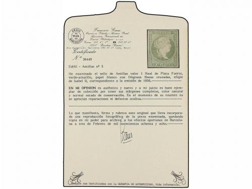 (*) COLONIAS ESPAÑOLAS: ANTILLAS. Ed. 4/6. 1/2 real azul, 1