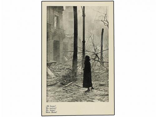 ✉ ESPAÑA GUERRA CIVIL. BOMBARDEO DE BARCELONA. 13 impactante