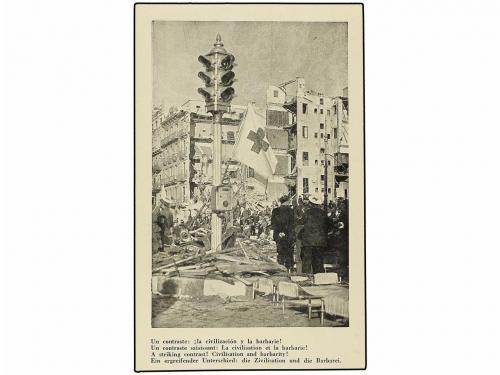 ✉ ESPAÑA GUERRA CIVIL. BOMBARDEO DE BARCELONA. 13 impactante
