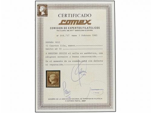 (*) ESPAÑA. Ed. 13. 12 cuartos lila. Color fresco. PIEZA DE