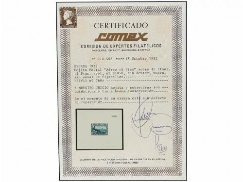 ** ESPAÑA. Ed. 760s. HB. Aéreo + 5 pts. azul SIN DENTAR. Sol