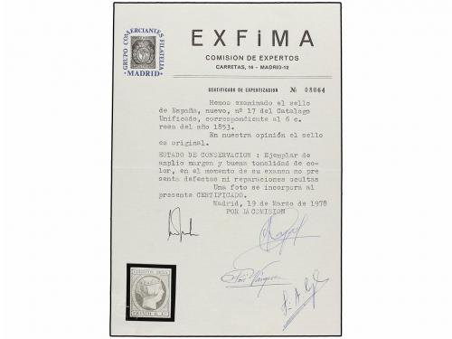 (*) ESPAÑA. Ed. 17. 6 cuartos carmín. PIEZA DE LUJO. Cert. C