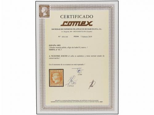 (*) ESPAÑA. Ed. 14. 2 reales naranja pálido. Excelente color