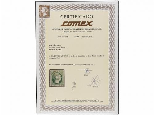 (*) ESPAÑA. Ed. 20. 5 reales verde. Grandes márgenes. PIEZA